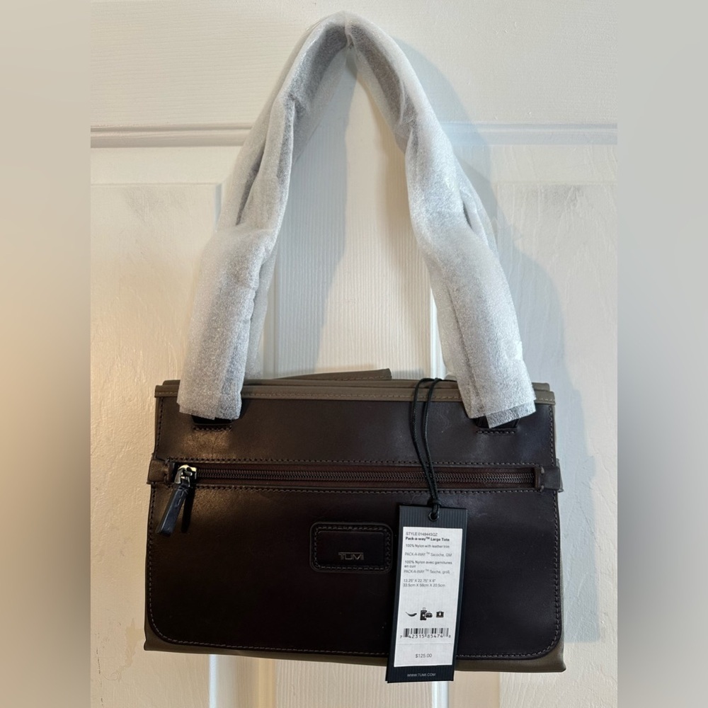TUMI Pack-a-way RETIRED Foldable Lrg Tote Nylon Leather NWT Voyageur Collection